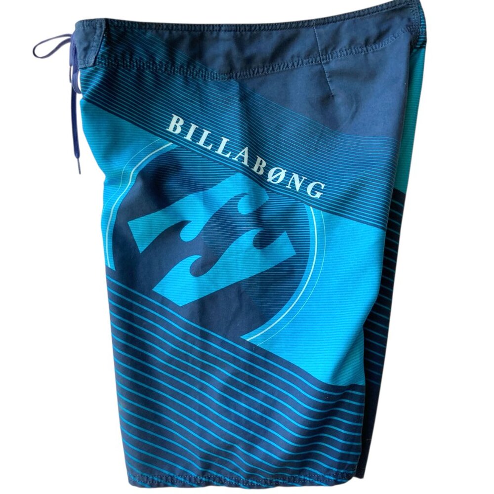 Billabong Sundays Swim Trunks Mens Size 34 Blue Waves Board Shorts Bathing Suit